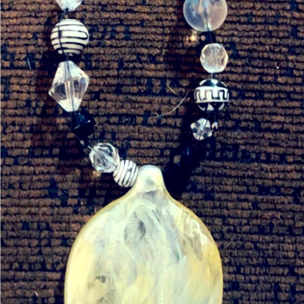 Black, white and clear necklace